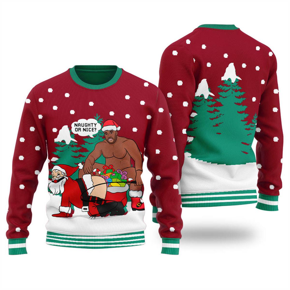 Funny African American Santa Funny Christmas Sweaters