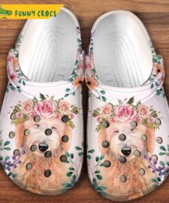 Cute Shih Tzu Dog Art Flower Crocs Slippers