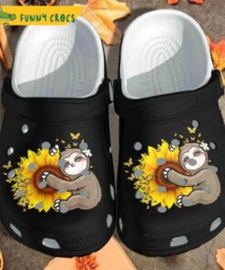 Cute Sloth Loves Sunflower Crocs Sandals