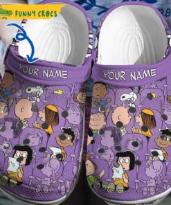 Cute Snoopy Characters Purple Peanuts Crocs Clog Shoes