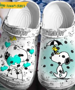 Cute Snoopy Tiny Blue Hearts Crocs Shoes