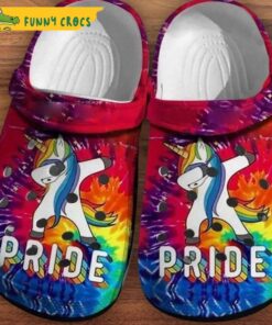 Dabbing Unicorn Tie Dye Crocs Sandals