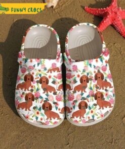 Dachshund Puppies Flowers Happy Women’s Day Dog Crocs Sandals