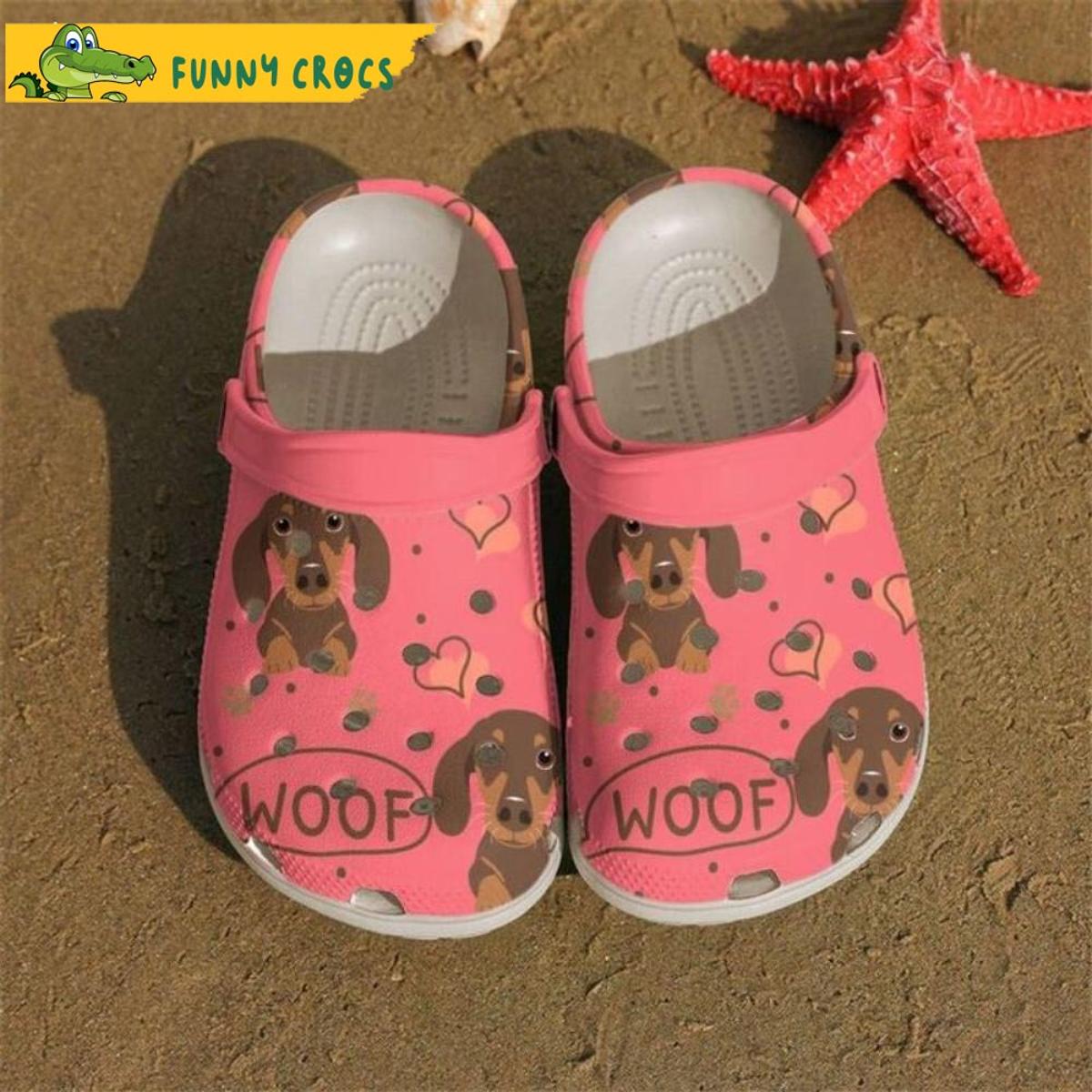 Dachshund With Daisy Flowers Dog Crocs Shoes