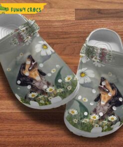 Dachshund With Daisy Flowers Dog Crocs Shoes