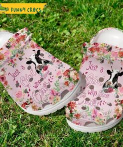 Dairy Cow Floral Just A Girl Who Loves Cow Crocs Clog Shoes