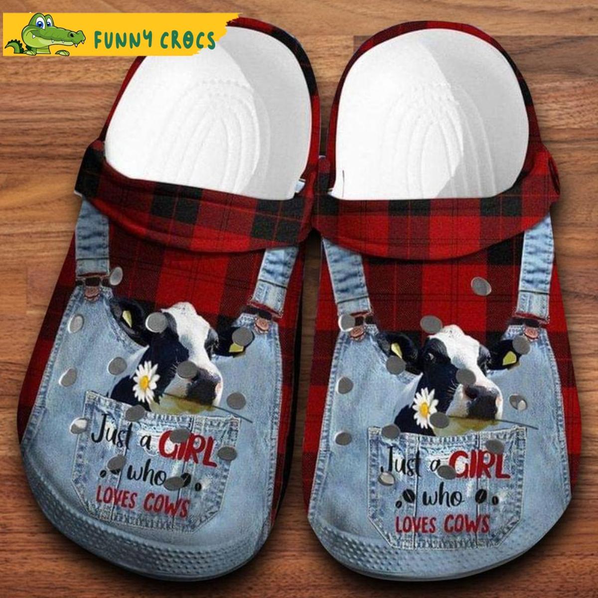 Farmer Crazy Cow Flower Crocs Clog Shoes