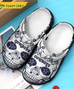 Dallas Cowboys Skull White Crocs Clog Shoes