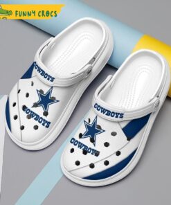 Dallas Cowboys White Crocs Clog Shoes