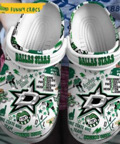 Dallas Stars White Nhl Crocs Sandals