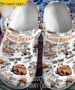 Dawns Zach Bryan White Crocs Clog Shoes