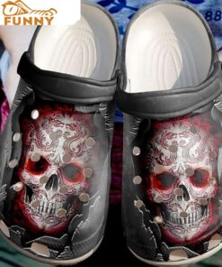 Day Of The Dead Skull Dragon Crocs Sandals