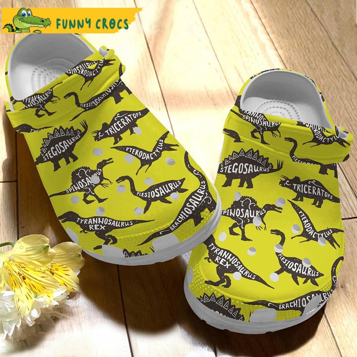 Floral Dinosaur Pattern Jurassic Park Crocs Slippers