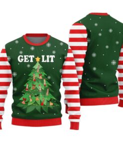 Dirty Get Lit Dickmas Funny Christmas Sweaters