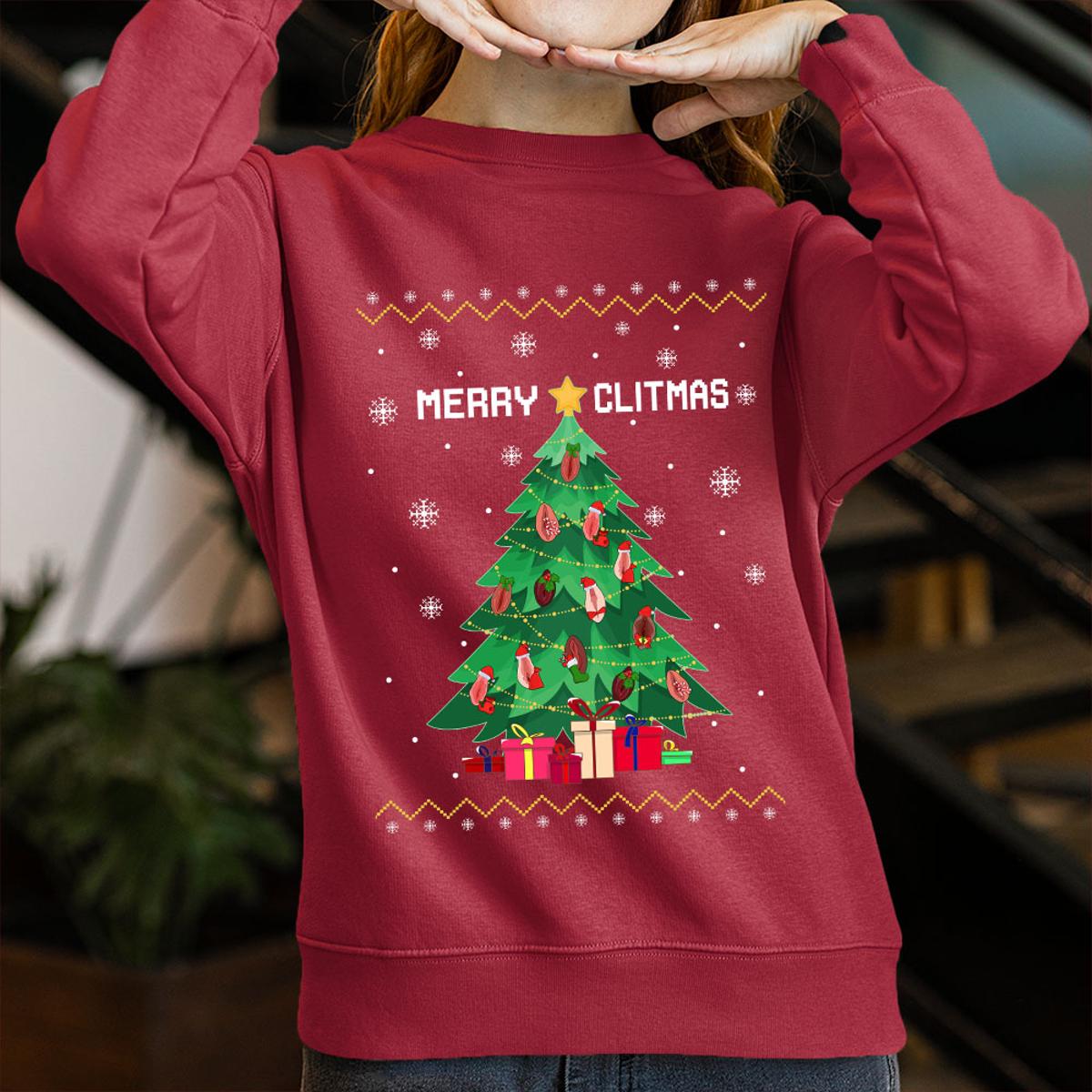 Dirty Merry Dickmas Womens Ugly Christmas Sweater