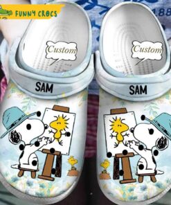 Disney Custom Draw Snoopy Crocs Slippers