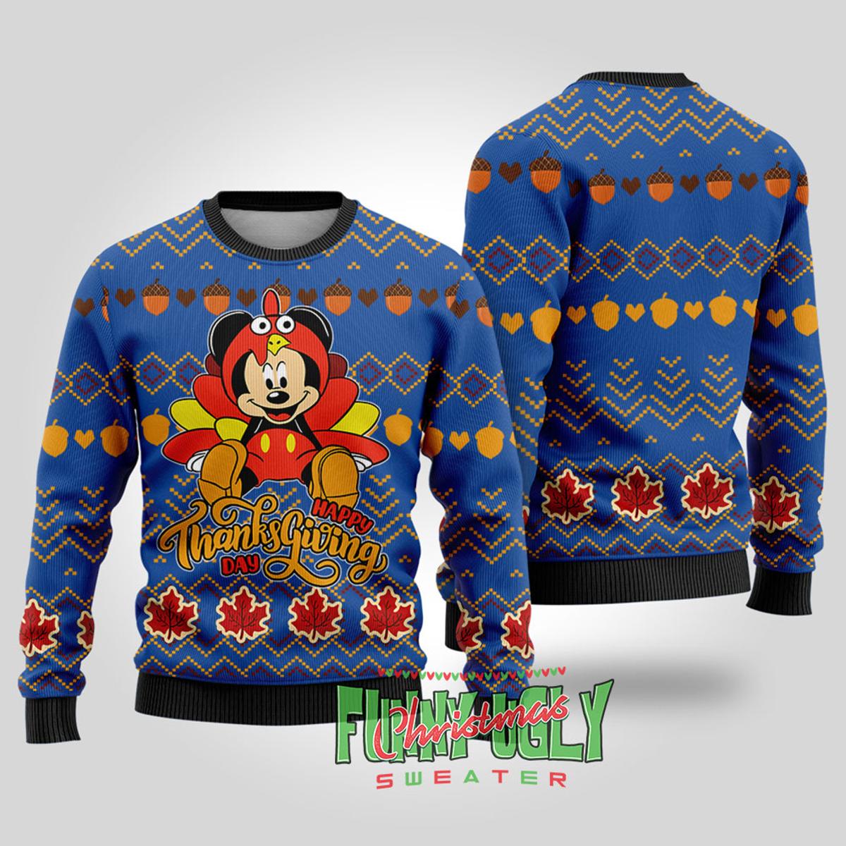 Disney Mickey Thanksgiving Ugly Sweater