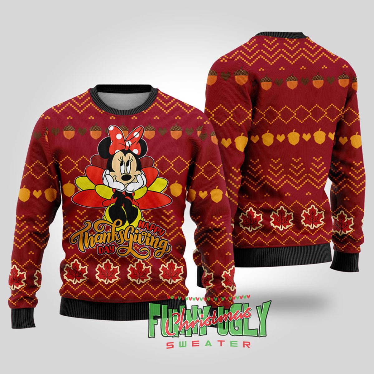 Disney Minnie Thanksgiving Ugly Sweaters