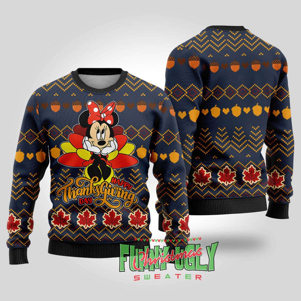 Disney Minnie Thanksgiving Christmas Sweaters