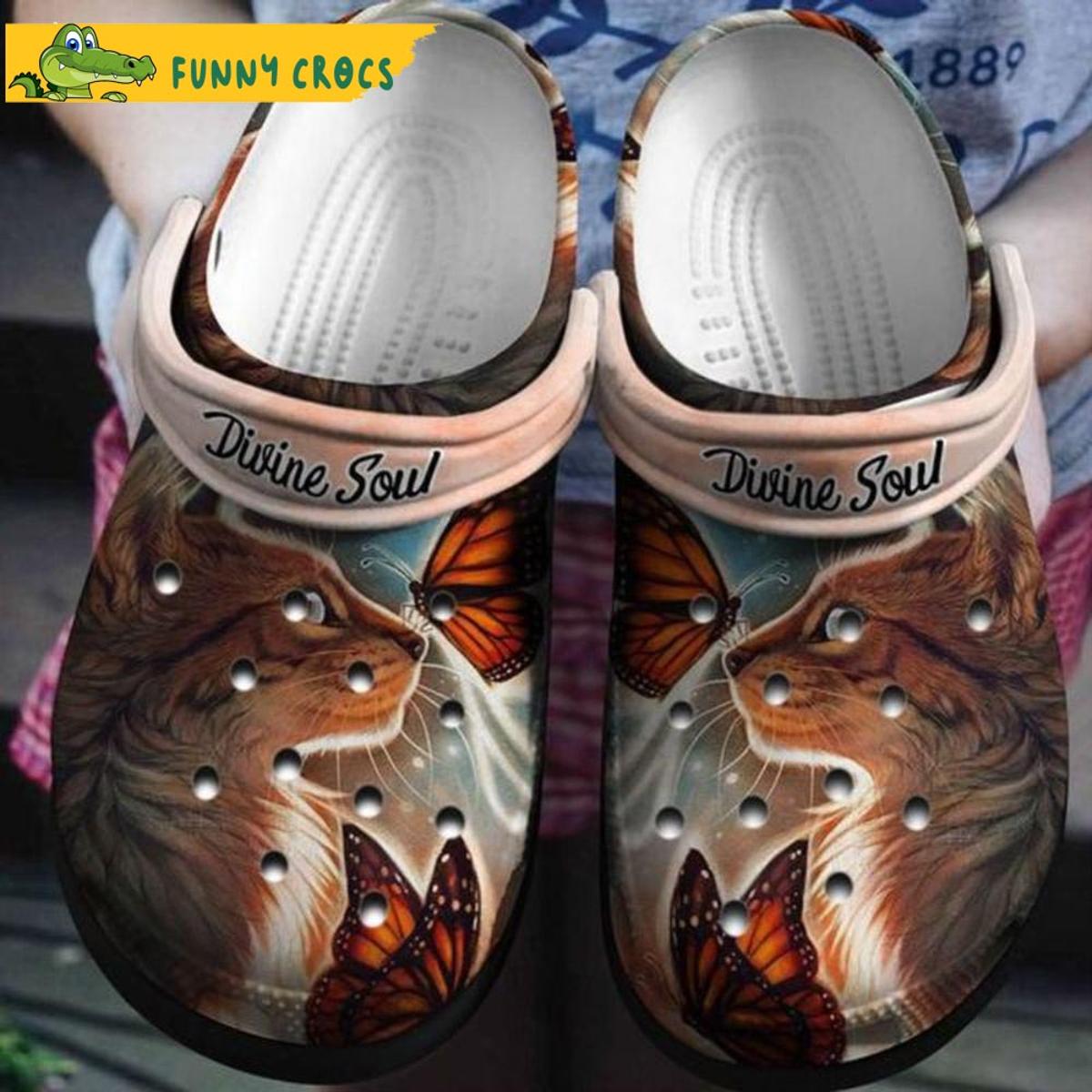 Divine Soul Cat And Butterfly Crocs Clog Shoes