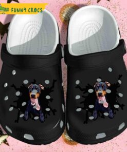Doberman Wall Broken Dog Crocs Shoes