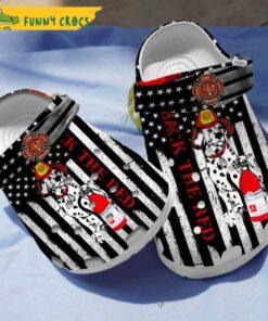 Dogs Firefighter American Flag Crocs Slippers