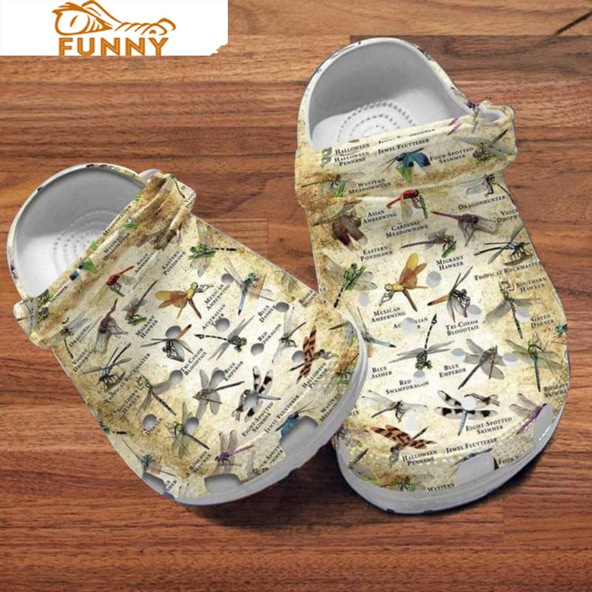 Funny Blue Dragonfly Crocs Slippers