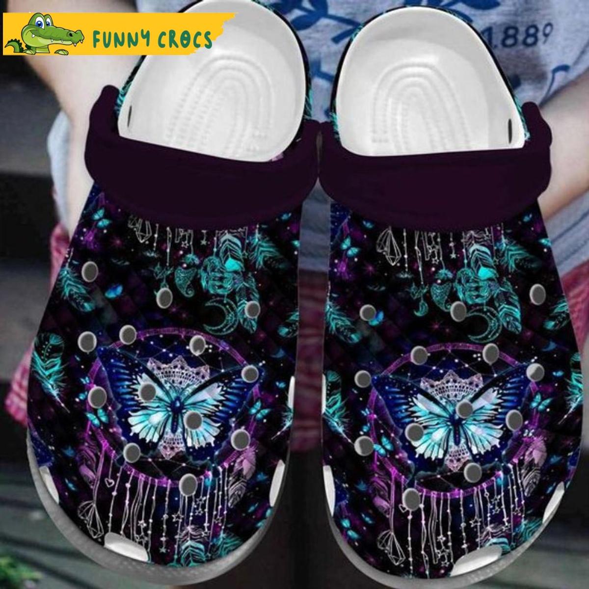 Floral Pattern Classic Butterfly Crocs Shoes