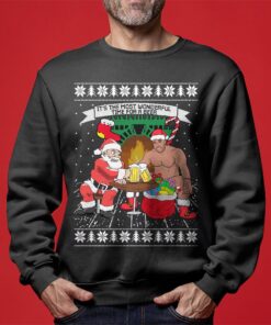 Drunk Santa And Barry Wood Mens Ugly Christmas Sweater