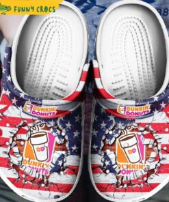 Dunkin Donut American Flag Crocs Slippers