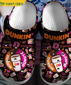 Dunkin Donuts Black Crocs Sandals