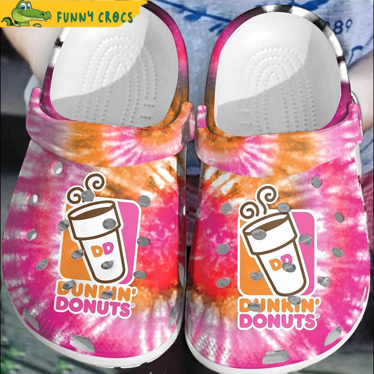 Dunkin Donuts Flower Crocs Shoes