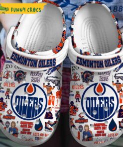 Edmonton Oilers Nhl White Crocs Clog Slippers