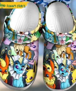 Eevee Collab Pokemon Sku30 Crocs Shoes