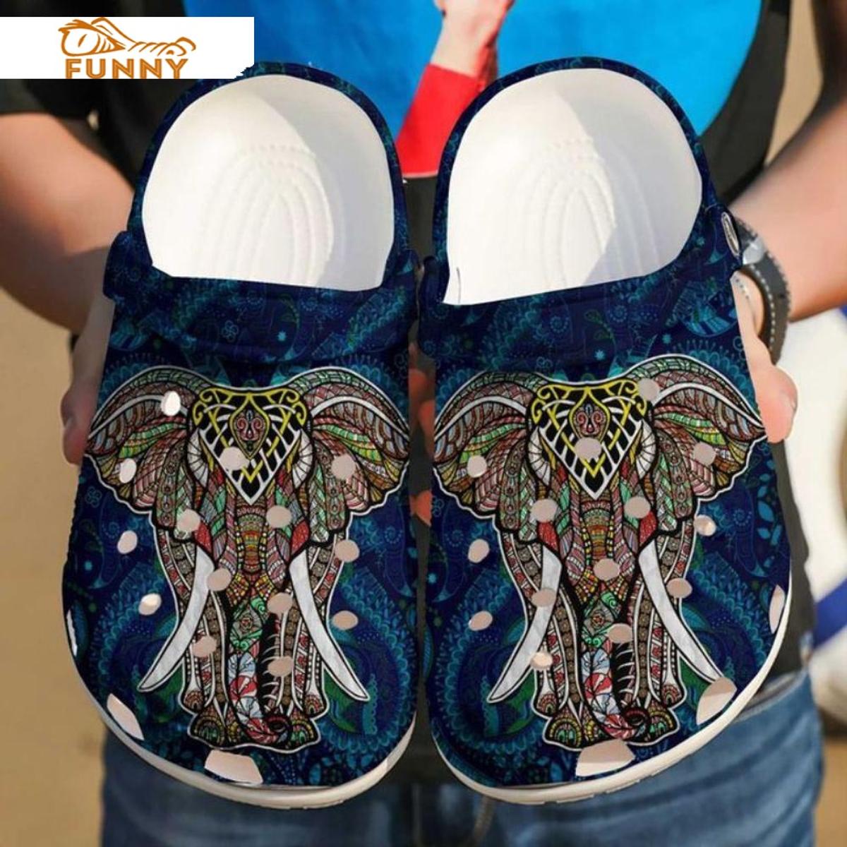 Elephant Hippie Sunflower Crocs Clog Shoes