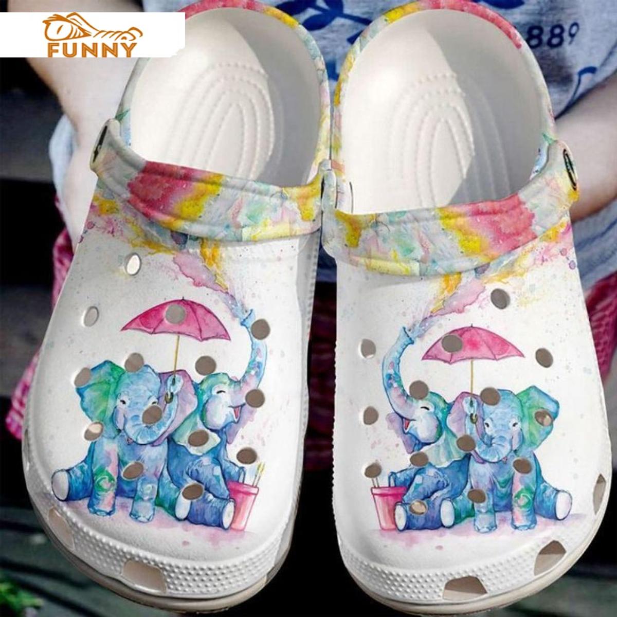 Elephant Hippie Sunflower Crocs Clog Shoes