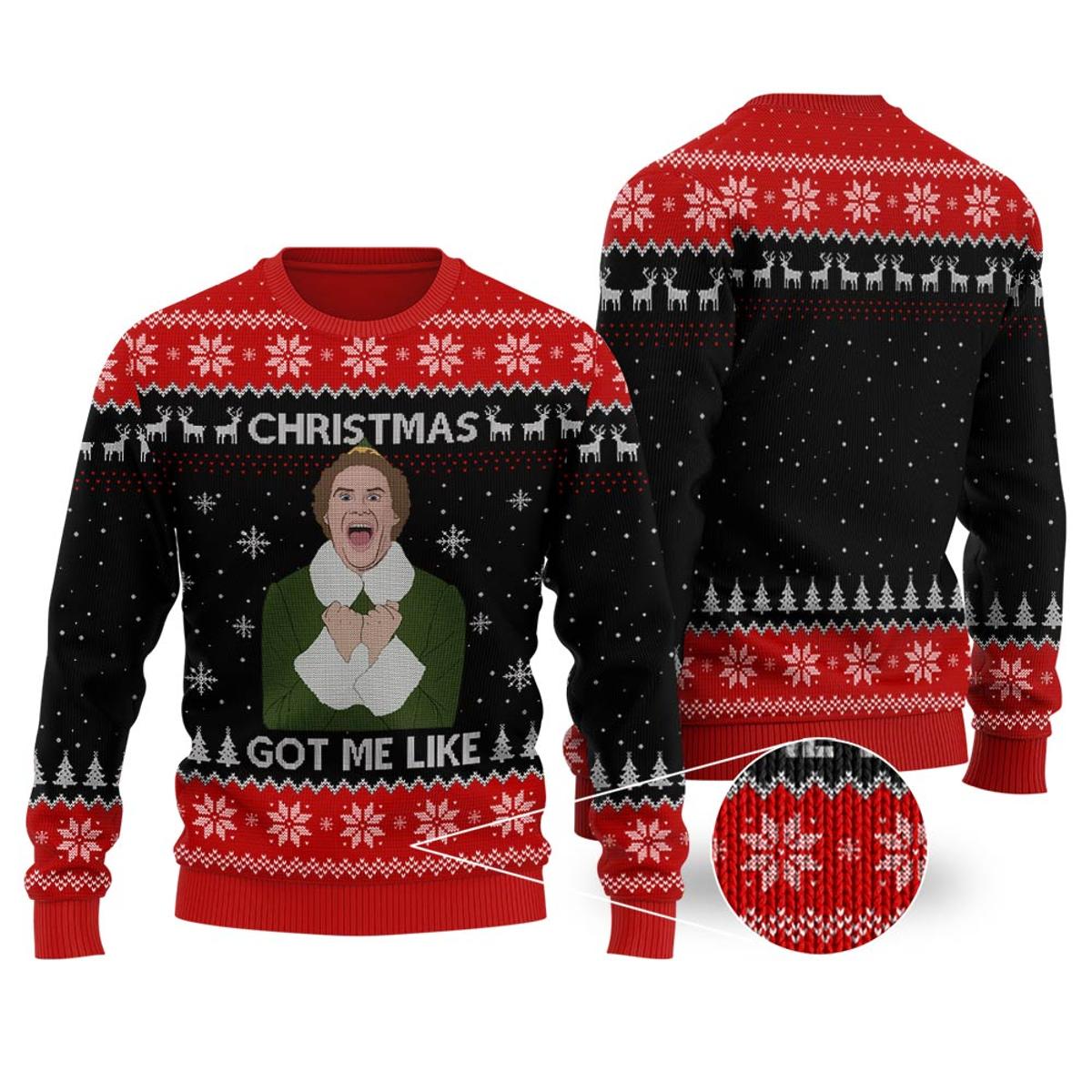 Elf Christmas Got Me Like Funny Ugly Christmas Sweaters