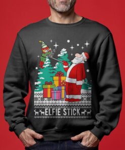 Elf Santa Selfie Christmas Sweater Men