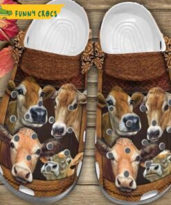 Farm Flowers Family Cow Crocs Sandals