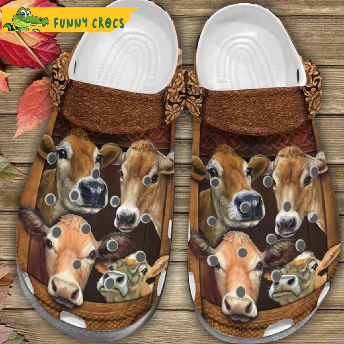 Cute Farm Cow With Flower Crocs Sandals