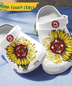 Firefighter Sunflower Gifts Crocs Clog Shoes