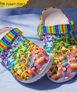 Flamingo Rainbow Crocs Slippers