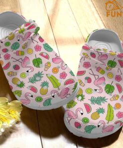 Flamingo Summer Fruits Pink Crocs Sandals