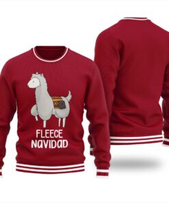 Fleece Navidad Llama Ugly Sweater