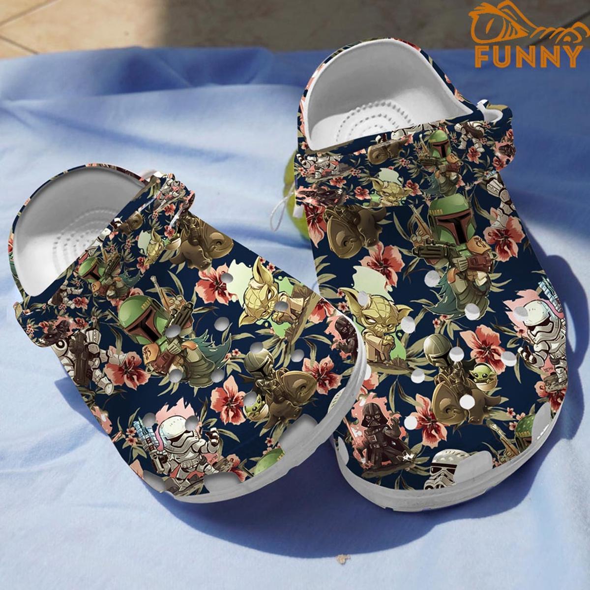 Floral Boba Fett Crocs Sandals