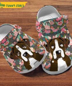 Floral Boxer Dog Crocs Sandals