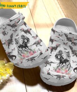 Floral Dinosaur Pattern Jurassic Park Crocs Slippers