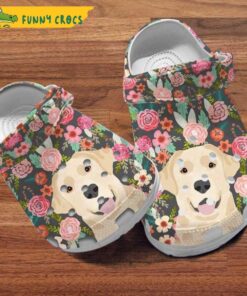 Floral Labrador Dog Art Crocs Classic