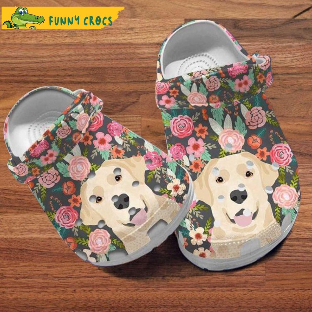 Floral Labrador Dog Flower Crocs Clog Shoes