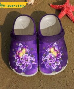 Floral Pattern Classic Butterfly Crocs Shoes